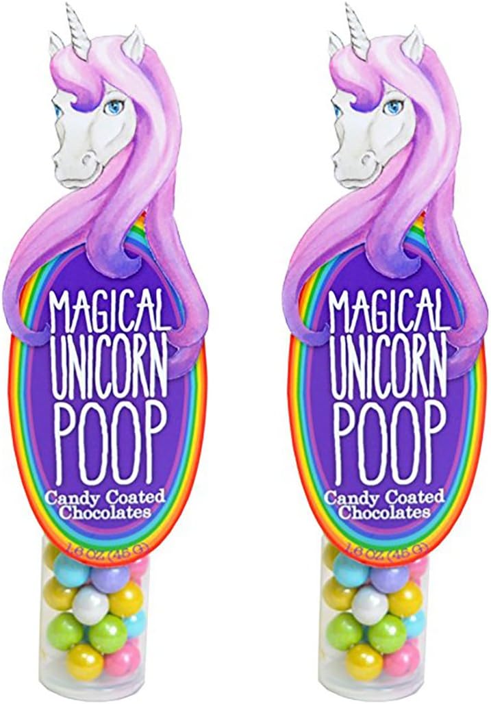 Magical Unicorn Poop Tube Pastel Color Candy Coated Chocolates (2-Pack)