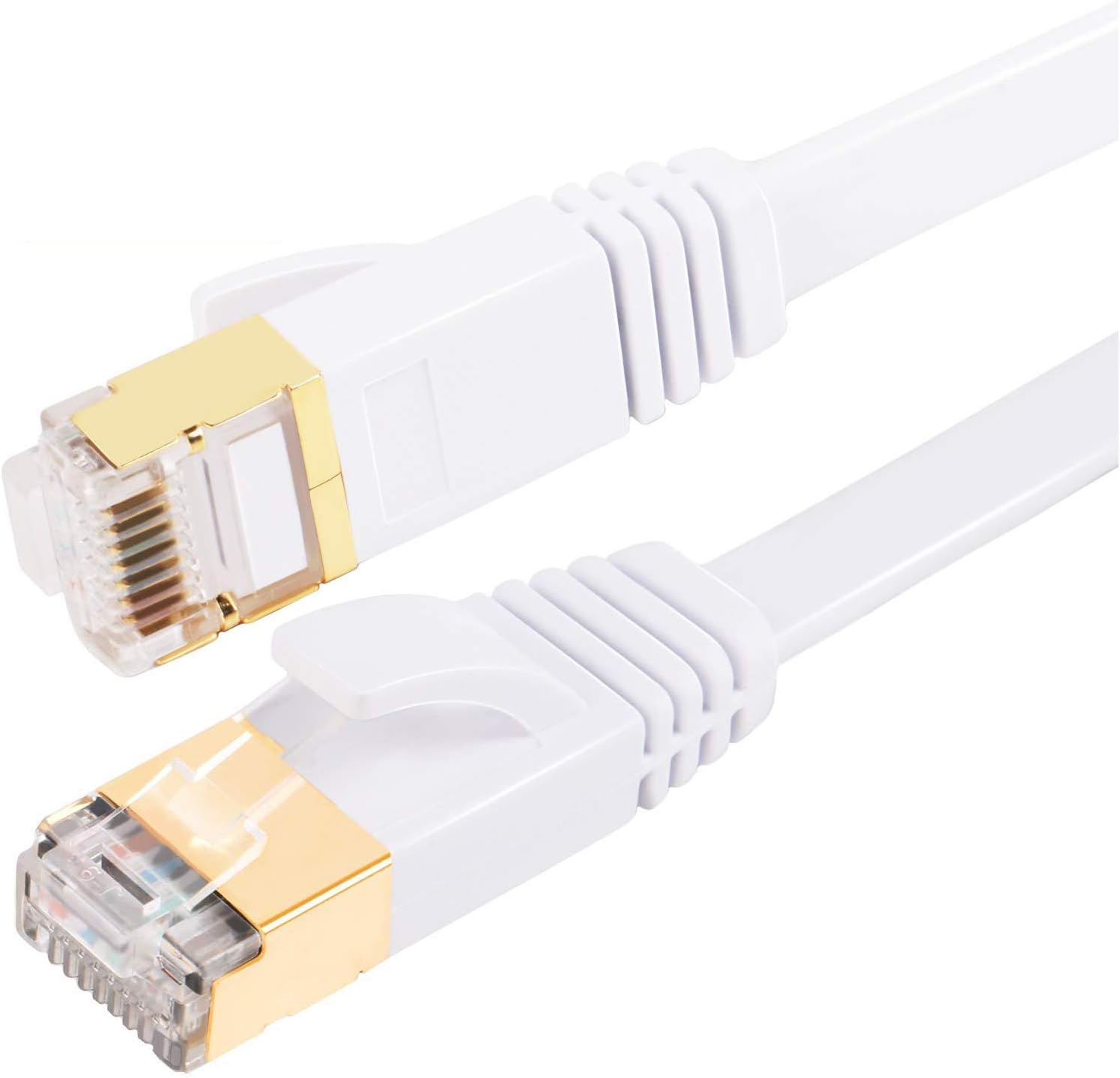 Fosto Câble Cat7 30 m Catégorie 7, plat, RJ45, haute vitesse 10 Gbps LAN Pour