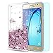 LeYi for Galaxy On5 Case (G550 G5500) with HD Screen Protector, Liquid Case with Moving Shiny Quicksand Glitter Cute Design for Girls Women,Clear TPU Protective Case for Samsung Galaxy On5 Rose Gold