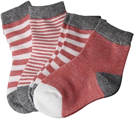 TwoYears 4 Pairs Newborn Baby Stripe Christmas Socks (6-12months, red)