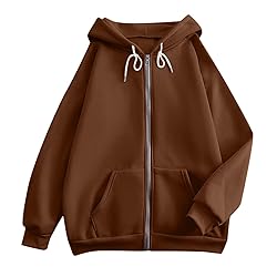 MKLUNJOP Womens Oversized Zip Up Hoodie Zip Up