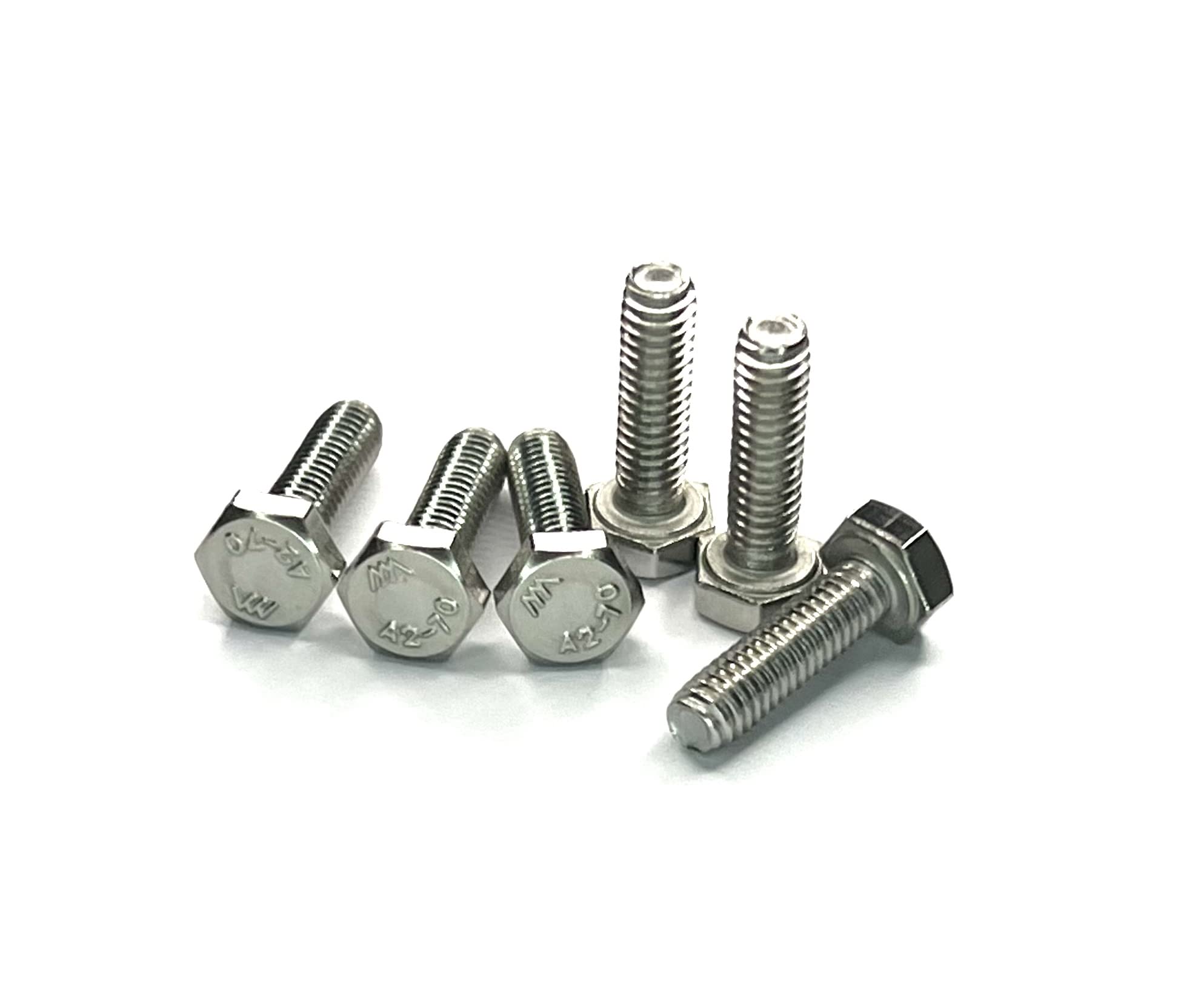 M8 (8mm x 12mm) Hex Set Screw (Fully Threaded Bolt) - A2 Grade Stainless Steel (pack of 10)