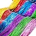 SWACC 48” Hair Tinsel 7200 Strands 12 Colors 12 Pack in Set -Sparkling & Shiny Hair Tinsel Extensions Colored Party Highlights Glitter Extensions Multi-Colors Hair Streak Bling Hairpieces