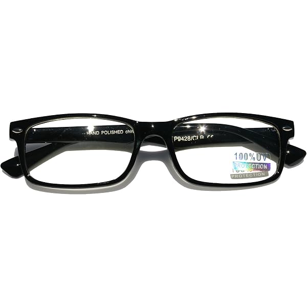 Classic Vintage Retro Hip Fashion Clear Lens Glasses, Black, Medium