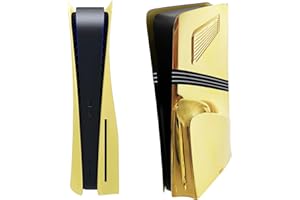 XinGeeek Cover Plates for PS5 Pro Disc Edition,Faceplate Compatible with PlayStation 5 Pro Accessories Protective Replacement (Gold)