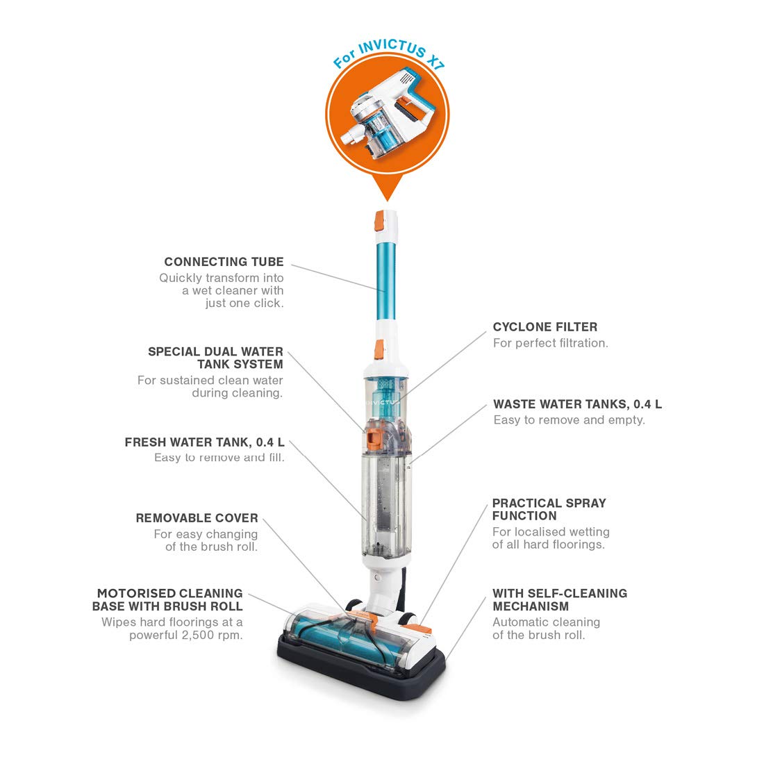 Invictus X Water Wet Vac Attachment for Invictus X Vacuum Cleaner