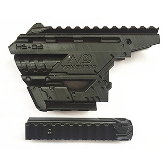 TXXCI 3D Drucken Modifiziertes Front Tube und Top Rail Kit Für Nerf Zombie Strike Hammershot Blaster - Schwarz