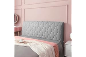 WINDPOST Bed Headboard Cover, Velvet Bed Headboard Slipcover Washable Dustproof Headboard Protector, Bed Head Cover Decorative for Twin Full Queen King Size Bed,Gray,90 inchs