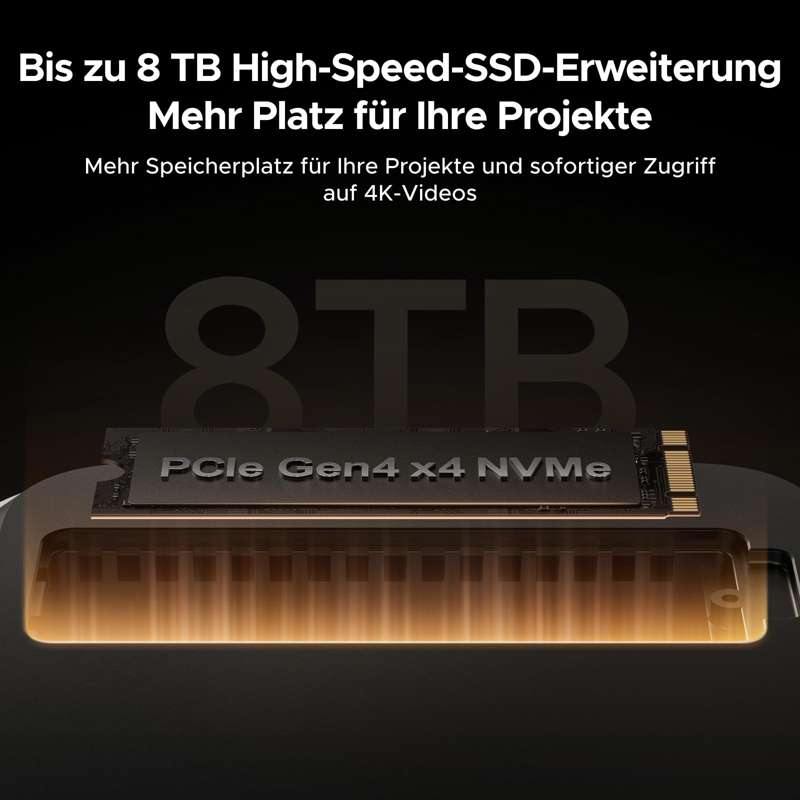 UGREEN Maxidok Thunderbolt 5 Mac mini Dock, Revodok 10-in-1 TBT5 Docking Station, 120Gbps Datentransfer, 8TB M.2 NVMe SSD, Single 8K/ Dual 6K@60Hz, SD/TF 4.0, Kühlsystem für Mac mini M4/M4 Pro 5