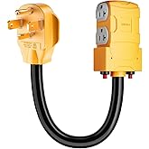 MECMO Dryer 4-Prong 30 AMP to 20 Amp 110V Dryer Distribution Adapter, NEMA 14-30P to 4X 5-15R 5-20R Dryer Wall Socket 4 Prong