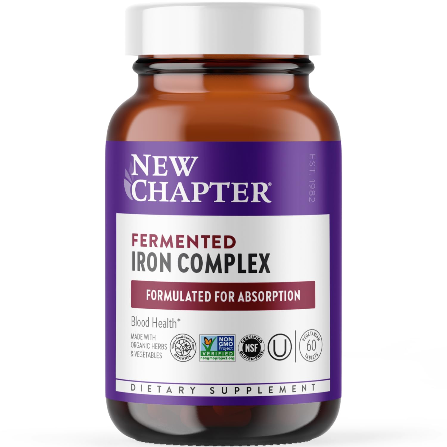 Mua New Chapter Iron Supplement, WholeFood Fermented Iron Complex Made