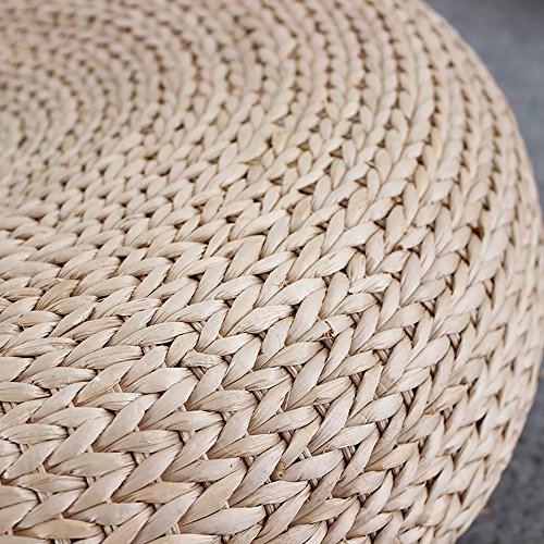 JOYBASE Straw Flat Seat Cushion, Handmade Floor Pouf Mat, Ottoman Footstool for Meditation, Zen, Yoga Practice or Buddha (23.6 x 7.1in)
