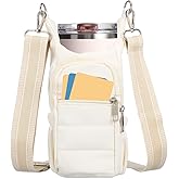Roxola 40 oz Water Bottle Bag, Crossbody Water Bottle Carrier with Adjustable Strap, Suitable for Walking, Hiking and Other Activities Beige