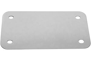 LFPARTS Stainless Steel Backing Reinforce Plate for Motorcycle License Plate, Chrome Finish