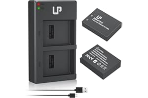 LP LP-E17 Battery Charger Set, 2-Pack Battery & Dual Slot Charger Compatible with Canon EOS Rebel SL2, SL3, EOS R8 RP R10 R10