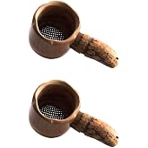Retzjorv Natural Bamboo Tea Strainer Handmade Fine Mesh Tea Filter Tea Infuser Kung Fu Tea Accessories for Loose Leaf Tea Cups Mugs Pots, Pack of 2