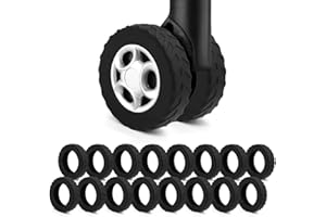 UMUST 16Pcs Luggage Wheel Covers,Silicone Suitcase Wheel Cover for 2-2.4'' Spinner Wheel, Carry On Luggage Wheels Protector,Upgrade Suitcase Wheels Protective,Essential Travel Accessories(Black)