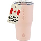 GROSCHE Yukon 20 oz Insulated Coffee Mug with Lid - Durable Travel Mug, Stainless Steel Tumblers, Vacuum Insulated Coffee Tumbler for Hot or Cold Beverages - PINK