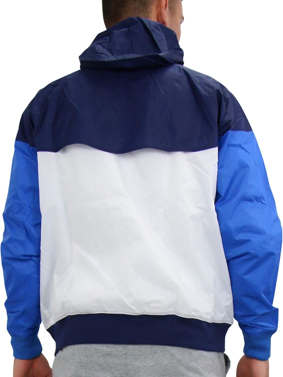navy blue and white nike windbreaker