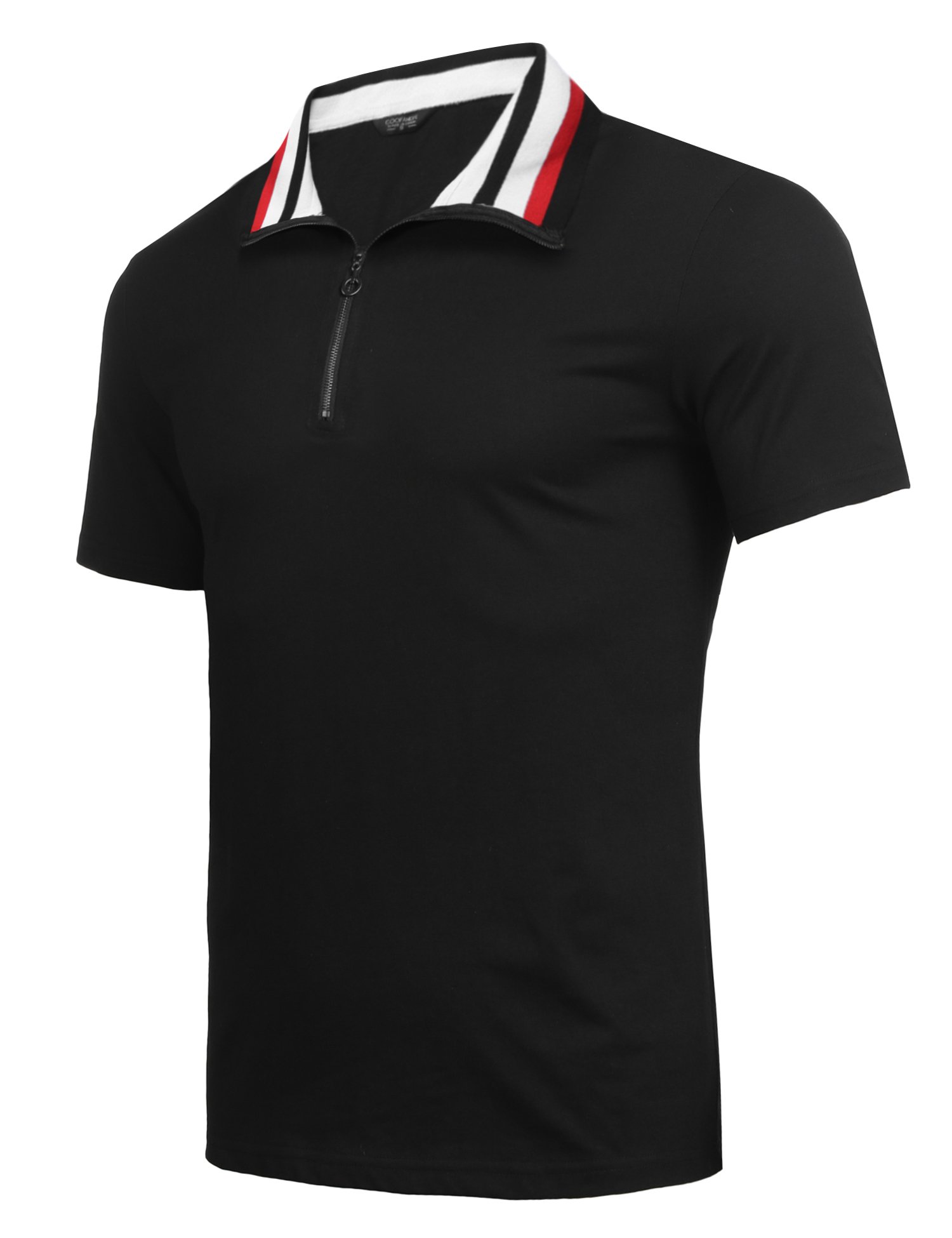 COOFANDY Men's Short Sleeve Polo Shirts Slim Fit Golf Shirt Quarter Zip