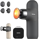 RENPHO Mini Thermal Massage Gun with Heat, Color Silicone Casing, 4 Speeds | Portable, Ultra-Quiet Mini Massage Gun, 4 Heads, Neck, Back Muscle Comfort, Carry Case, Home, Office, Travel Use, Gift Idea