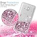 LeYi for Galaxy Note 3 Case with [2 Pack] Tempered Glass Screen Protector for Girls Women, Shiny Cute Moving Quicksand Liquid Clear TPU Protective Phone Case for Samsung Galaxy Note 3 Rose Gold