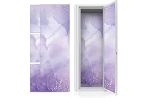 GOSODENY 6 Pcs School Locker Magnetic Wallpaper 12" x 12" Removable Waterproof Sheet Trimmable Locker Accessories Wall Magnetic Sticker for School Supplies Office Wall Youth Teens(Purple Marble)