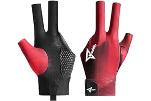 Wnddle Pool Glove Left Hand, Billiard Pool Gloves for Left Hand 3 Finger, Snooker Cue Sport Glove Popular Sizes for Men & Women