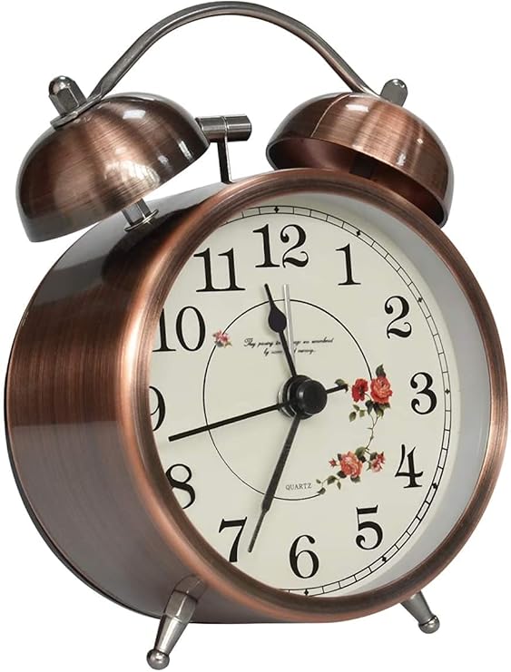 Silent Bedside Alarm Clocks Retro Alarm Clock With Nightlight Battery