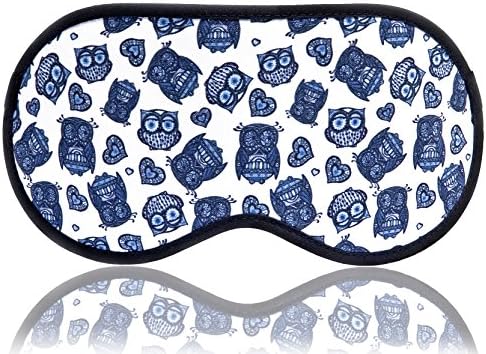 Sleeping Mask Owl - Natural Soft &amp; Comfortable Cotton Blindfold - Ultra Lightweight Eye Mask for Man and Women - Best for Deep Healthy Sleep Camping Travel Meditation Nap &amp; REM