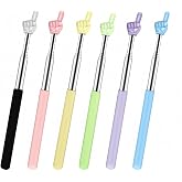 6PCS Extendable Pointer Finger Stick,Retractable Teachers Classroom Hand Pointer, Mini Finger Reading Pointer Stick,Kindergarten Student Teacher Teaching Reading Finger Shape