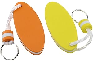 zutisay Floating Key Ring Water Buoyant Key Chain Boat Key Chain For Boating, Surfing, Diving, etc. (Yellow And Orange Each) 2PCS