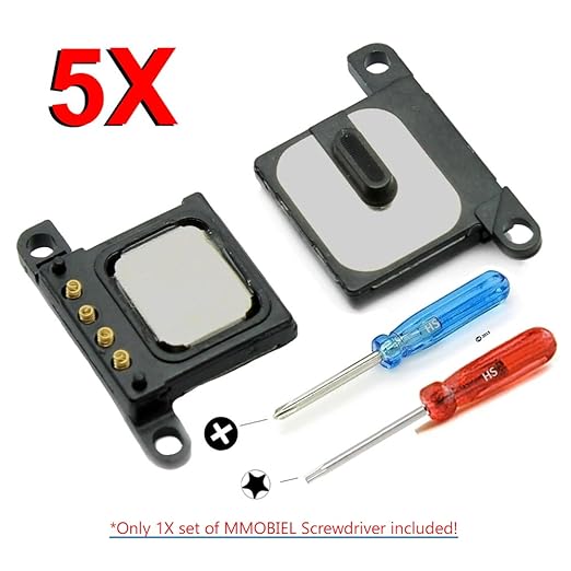 MMOBIEL 5er Pack Hörmuschel Hörer Ohrmuschel kompatibel mit iPhone 6 Lautsprecher inkl 2 x Schraubenzieher
