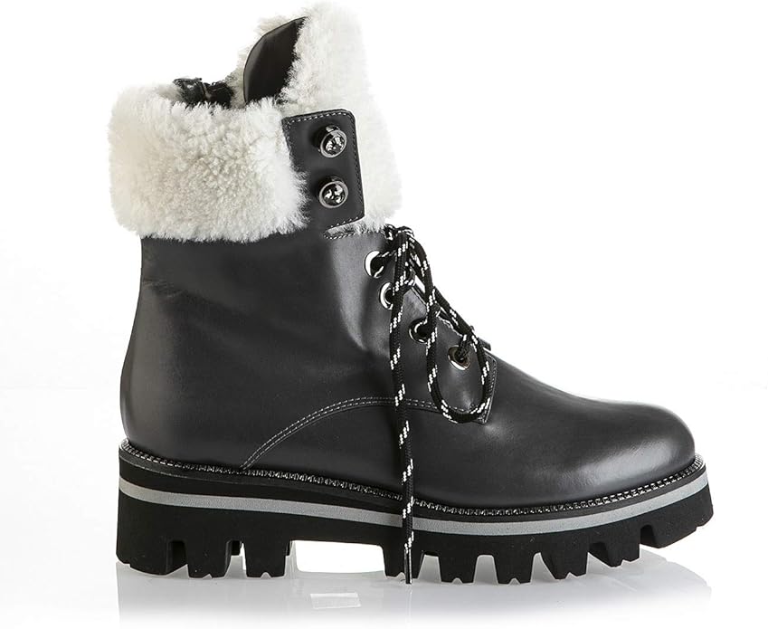 Marino Fabiani 7014 Gray Calfskin Italian Designer Women Winter Boots