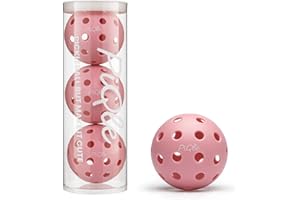 PiQle Cute Pink Pickleball Balls 3-Pack, 40 Hole Outdoor Pickleball Balls