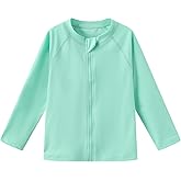 Ubestyle Baby Boys and Girls UPF 50+ Long Sleeve Zip Rash Guard Toddler Swim Shirt Top Quick Dry Sun Protection
