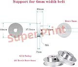 ZIZISHU 4pcs GT2 Pulley 60 Teeth 8mm Bore Aluminum for 6mm Belt 3D Printer CNC view 2