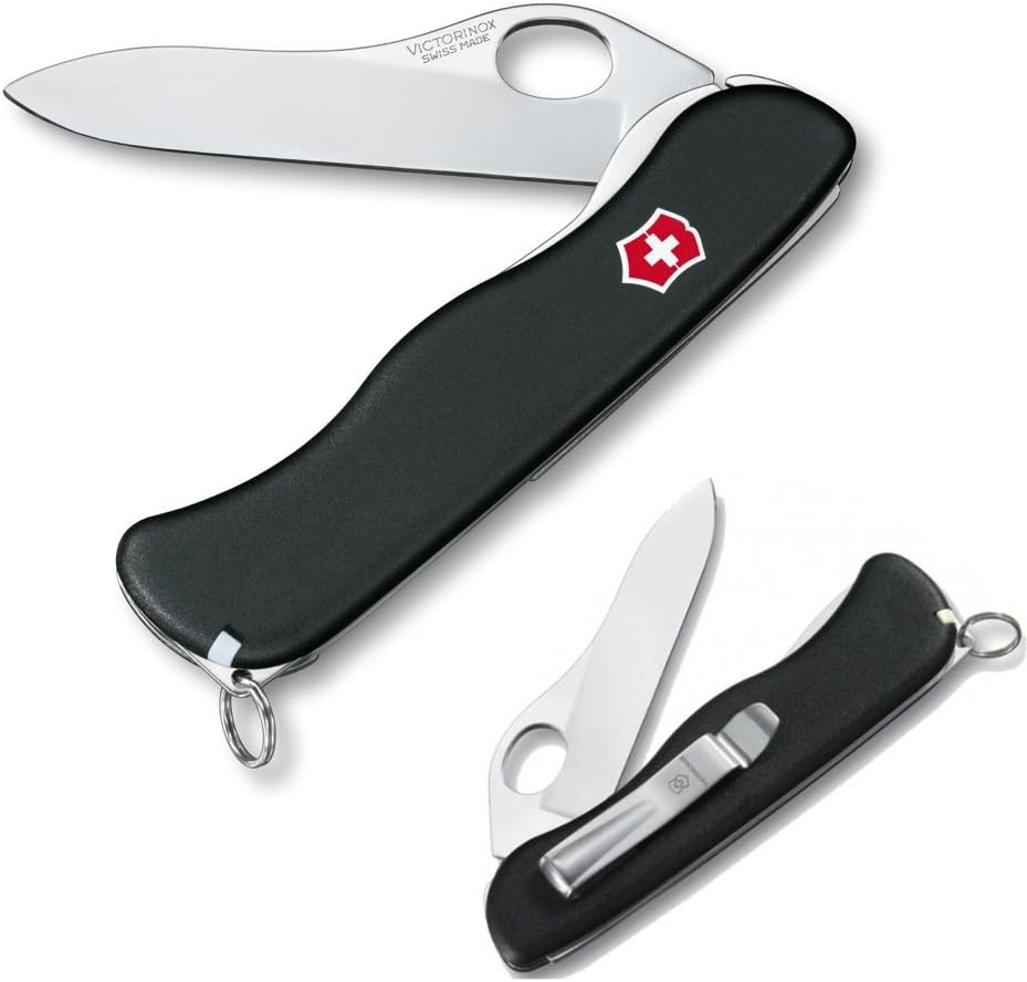 Victorinox Sentinel Clip Swiss Army Knife, Large, Multi Tool, 5 Functions, Large Locking Blade, One Hand, Black - Image 4