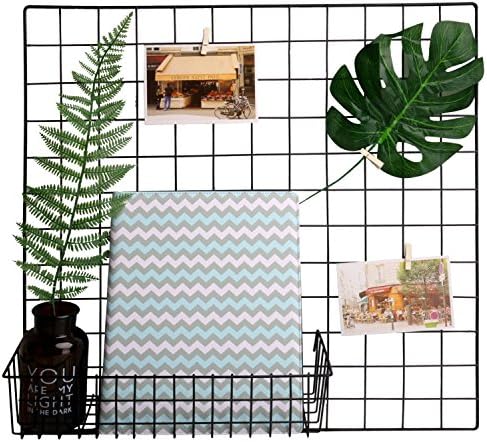 Scomer Metal Mesh Grid Panel,Wall Decor Display/Photo Wall/Memo Board,Modern Industrial Decor Design,Pack of 2 Pcs,Size:23.6" x 23.6",Black Color