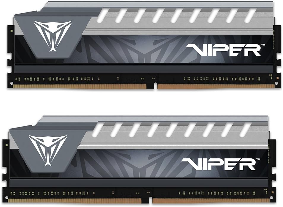 Patriot Viper Elite Series DDR4 32GB (2x16GB) 2666MHz PC4-21300 Dual Memory Kit (Black/Grey) - PVE432G266C6KGY