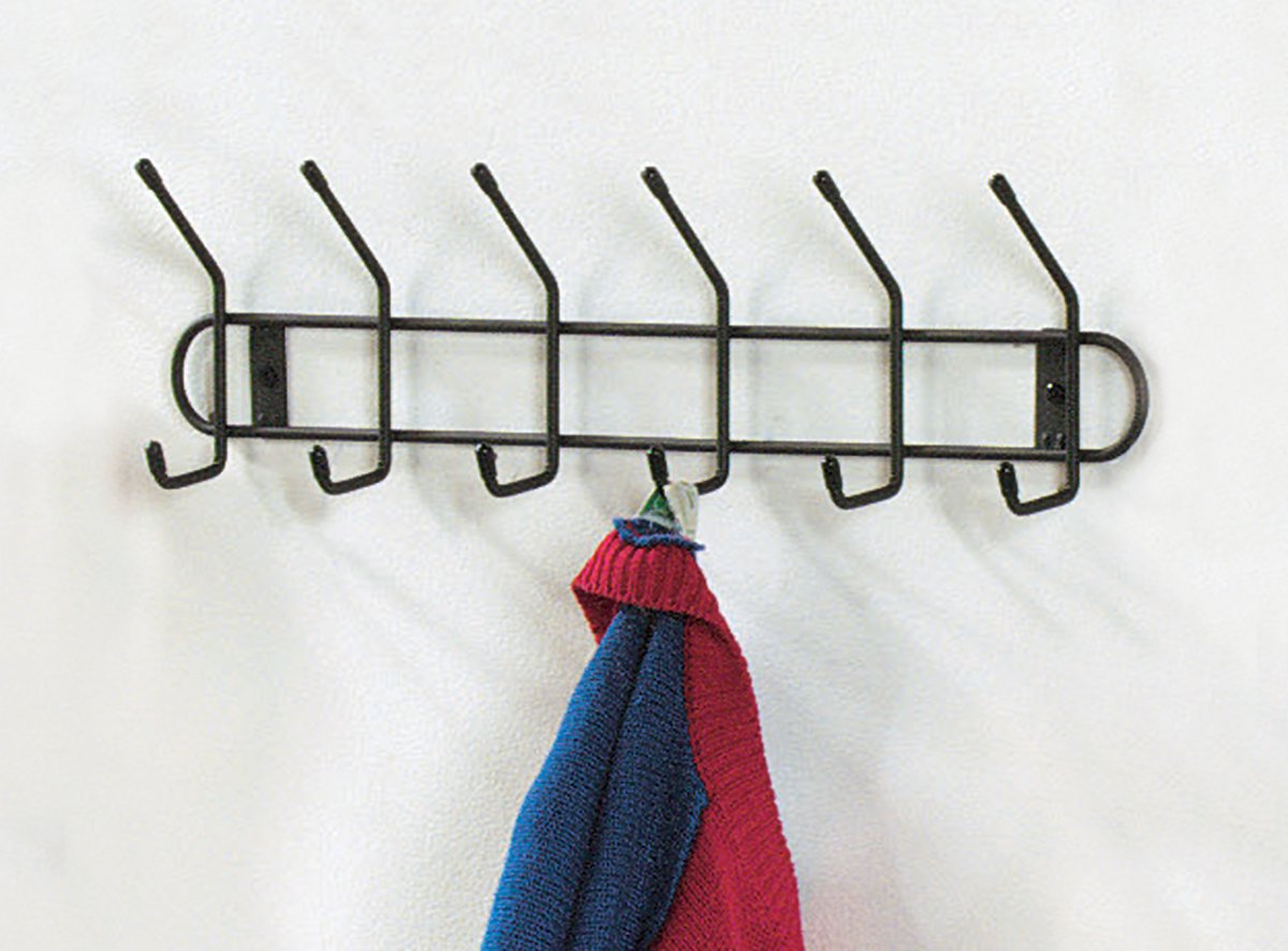 Spectrum Diversified, 6Hook WallMounted Coat Sturdy Steel Wire Rack