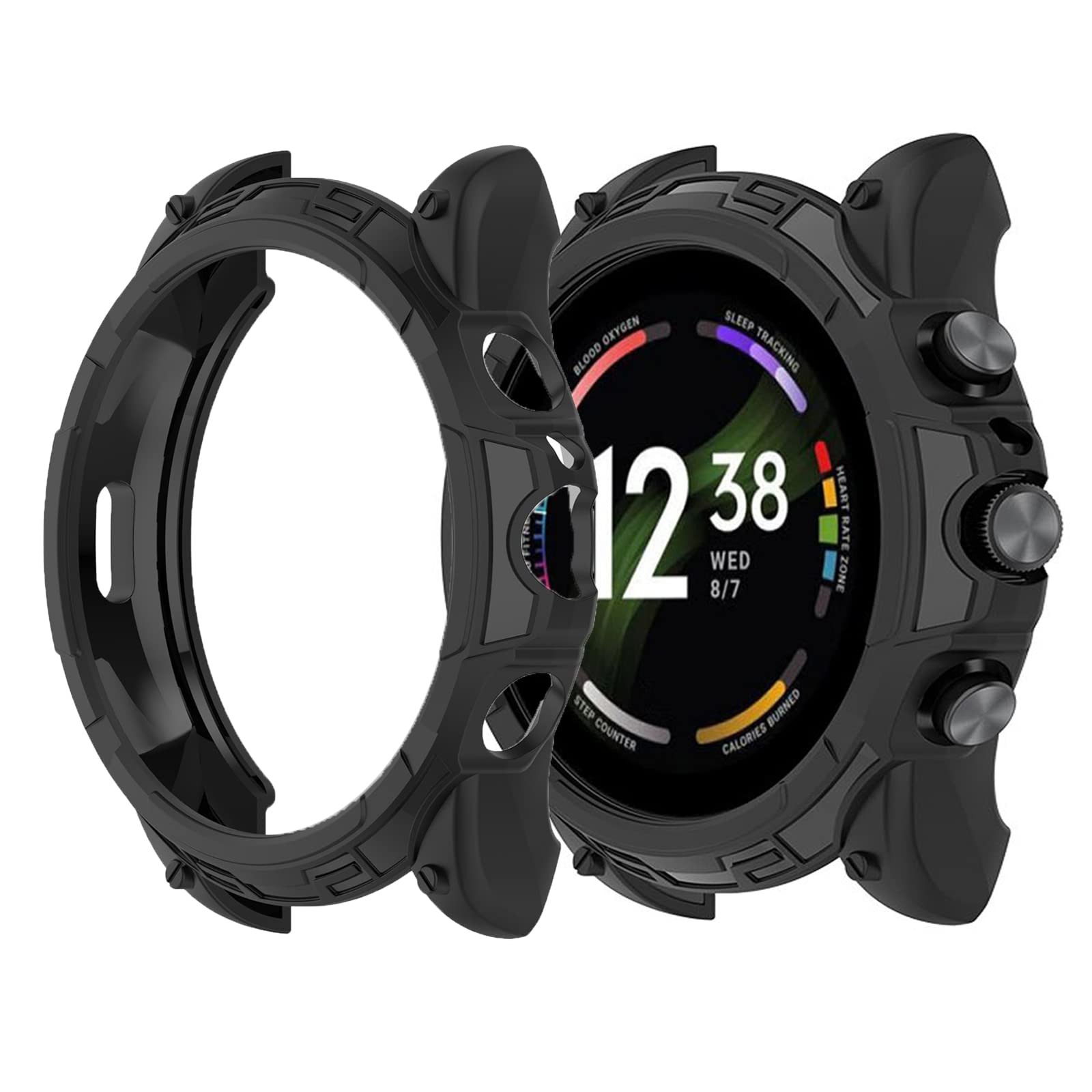 Compatible for Fossil Gen 6 44mm Case, onetuo Silicone Protective Case Cover Bumper Compatible with Fossil Men's Gen 6 44mm Smartwatch (Black)
