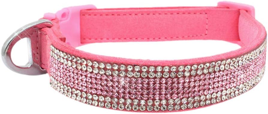 Youdong Pet Adjustable Collar, Small Pet Dog Adjustable Collar Puppy Cat Rhinestone Neck Collar Shiny rhinestone dog collar