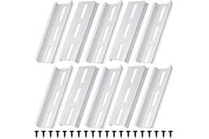 DKARDU Aluminum DIN Rails, 10 CM /4 inches, 35mm Wide, 7.5mm High Top Hat Slotted DIN Rail with RoHS (10 Pack, Silver)