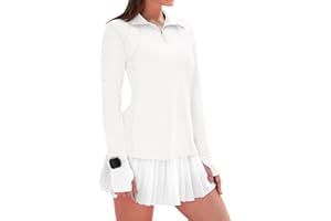 IECCP Womens Long Sleeve Golf Shirts Sun Protection 1/4 Zip Pullover Summer Quick Dry Athletic Hiking Running Workout Tops