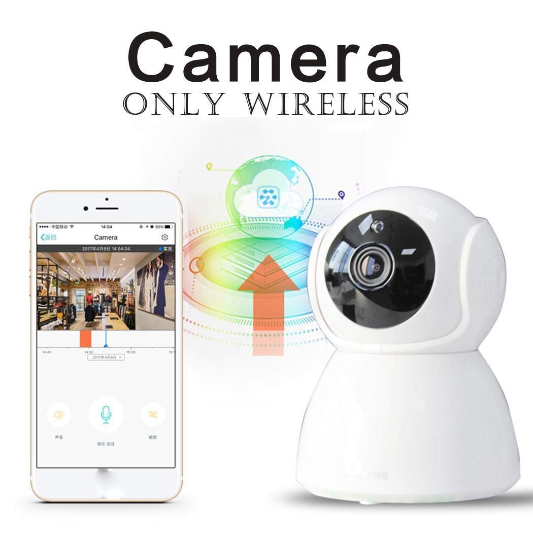 MelysEU Telecamera IP wireless di sorveglianza, 720P HD Wifi Telecamera Notturna a Infrarossi Videocamera di sorveglianza,per iOS, Android, Telecamera, bambini e animali domestici