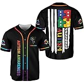 Leeprints Personalized Autism Awareness Baseball Jersey, Puzzle Ribbon Awareness Shirt Baseball Okay to be Different Autism