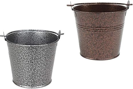 Amazon Co Jp Cabilock 2個フライドポテトバケットミニスナックバケツコンテナアイシングフライ錫バケツパーティーデザートキャンディゼリーバケツスナック容器 ホーム キッチン