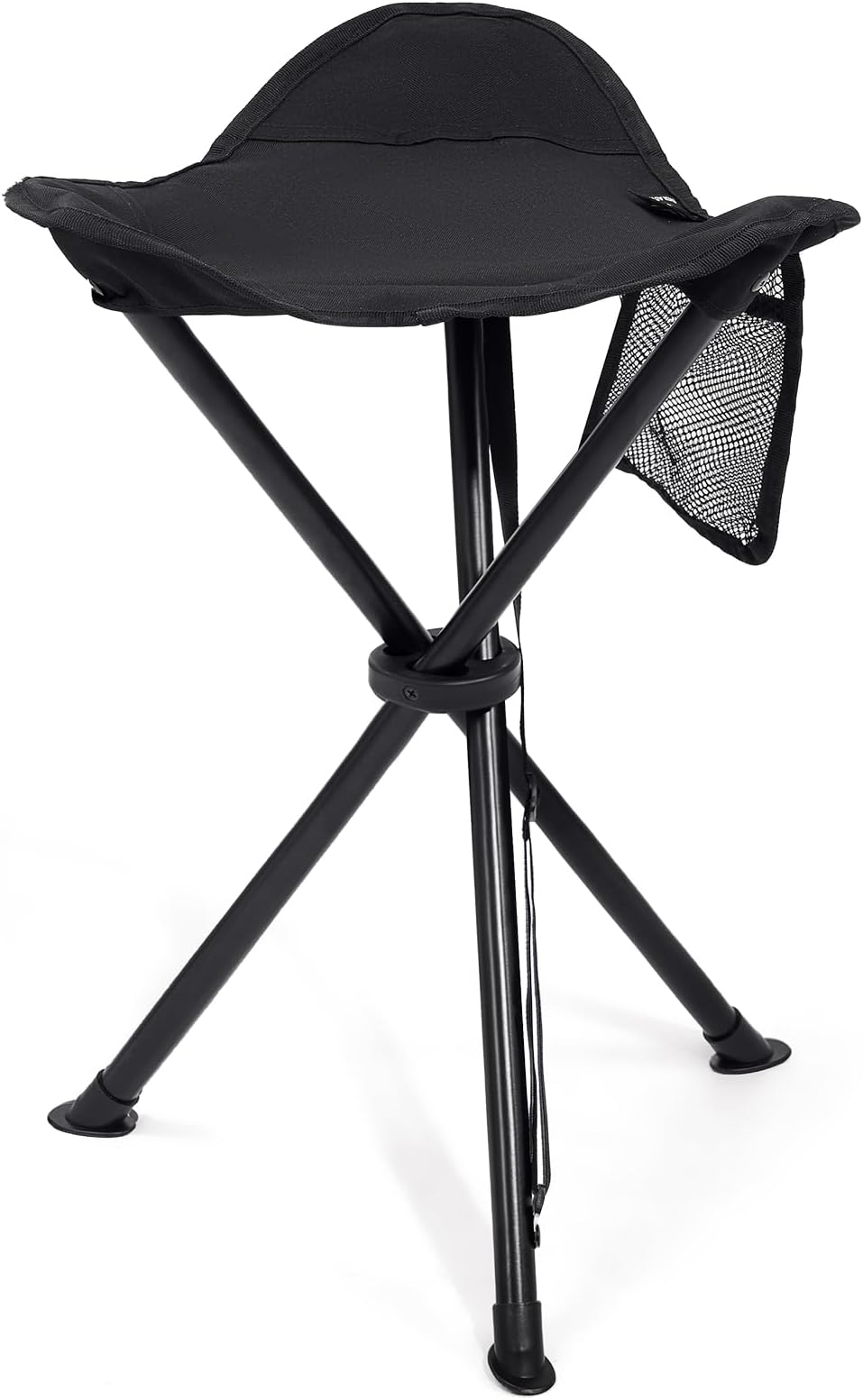 EVER ADVANCED Folding Tripod Stool 53 cm Lightweight Camping Chair Black