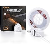 Under Bed Light, WILLED Dimmable Motion Activated Bed Light 5ft LED Strip with Motion Sensor and Power Adapter, Bedroom Night Light Amber for Baby, Crib, Bedside, Stairs, Cabinet and Bathroom